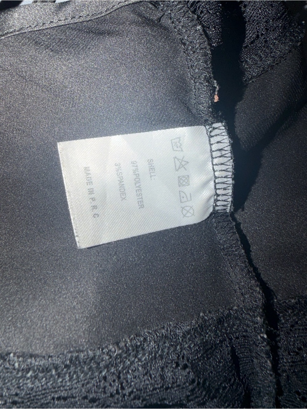 Black Lace-Trim Satin Camisole - Picture 3 of 4